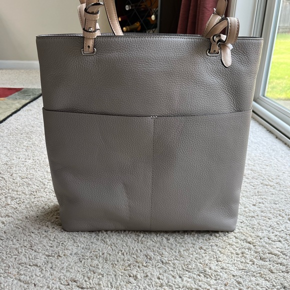 Brand New Michael Kors Bedford Leather Large Tote Gray - Picture 8 of 13
